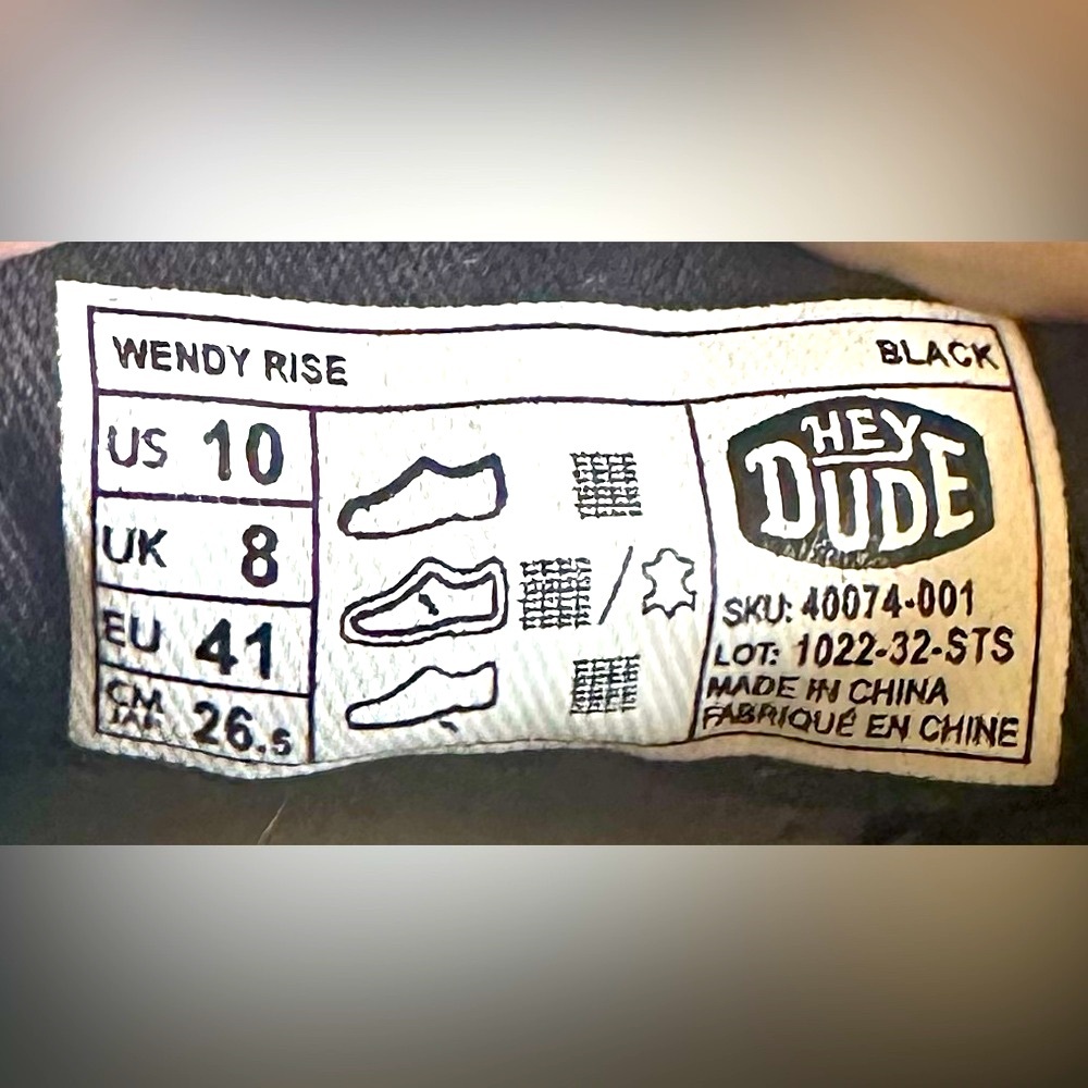 Hey Dude Wendy Off Black Chambray Denim Women's Shoes - US 10 - Picture 13 of 13